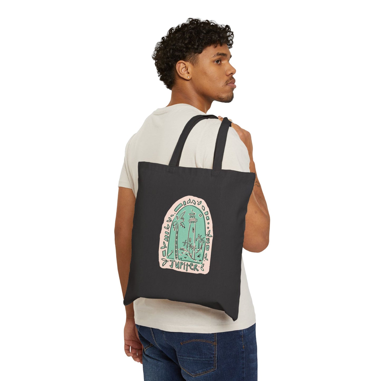 Jupiter Lighthouse Cotton Canvas Tote Bag