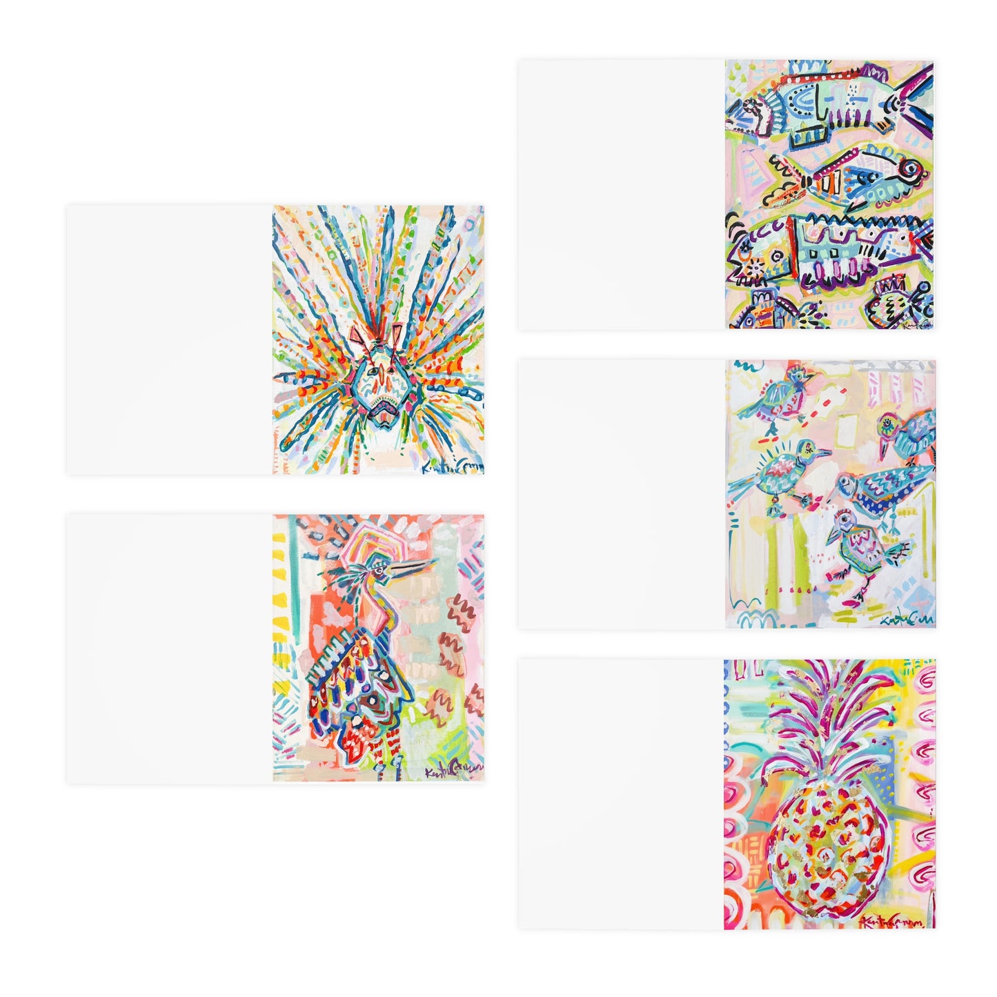 Tropical Multi-Design Greeting Cards (5-Pack)