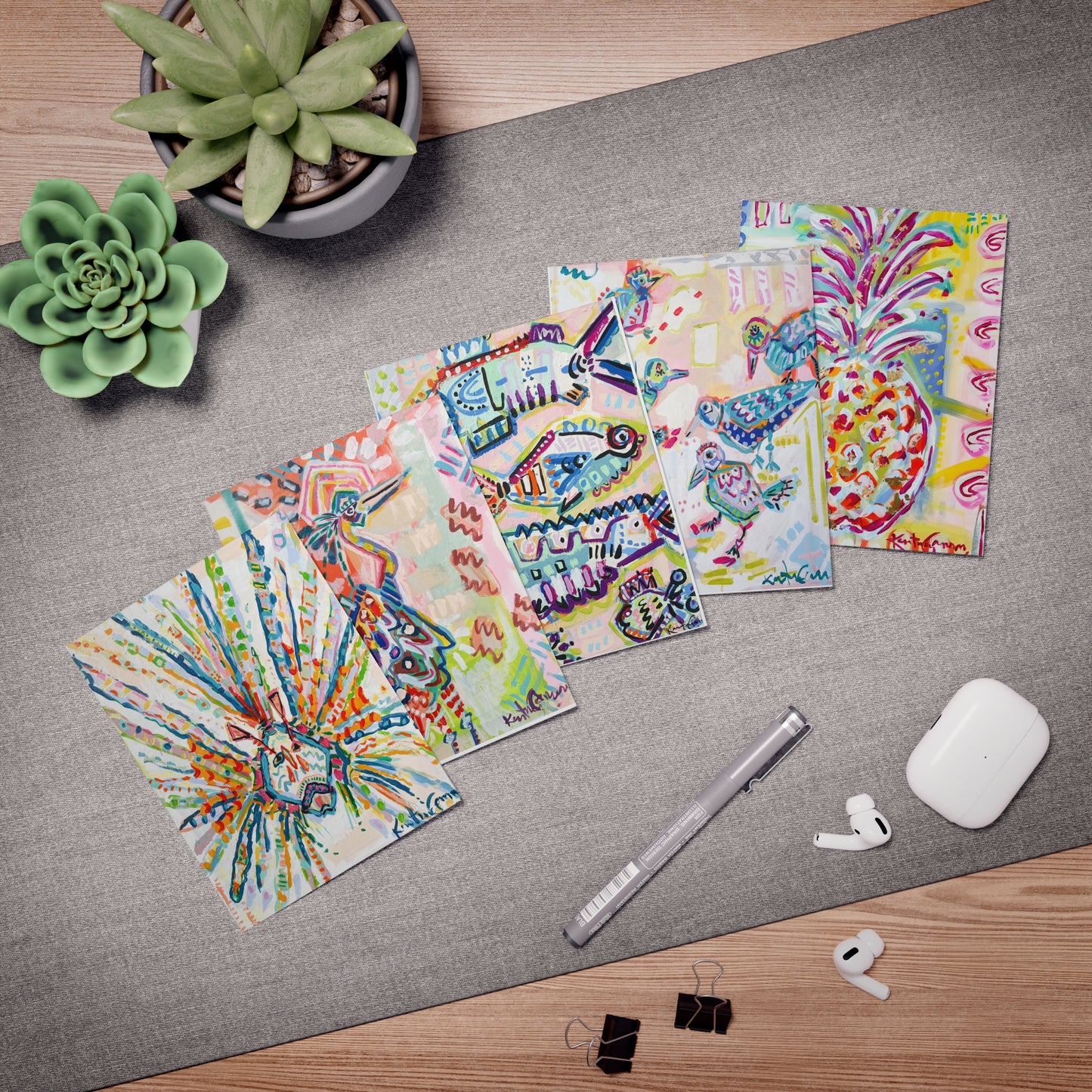 Tropical Multi-Design Greeting Cards (5-Pack)